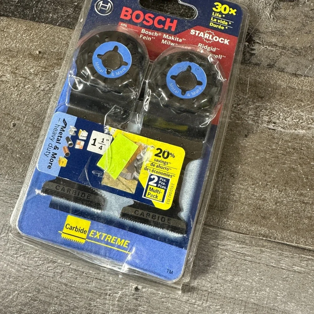 Bosch 2 pack 1-1/4 Inch Starlock Multi-Tool‎ Bi-Metal Blades - OSL114C-2PK NEW
